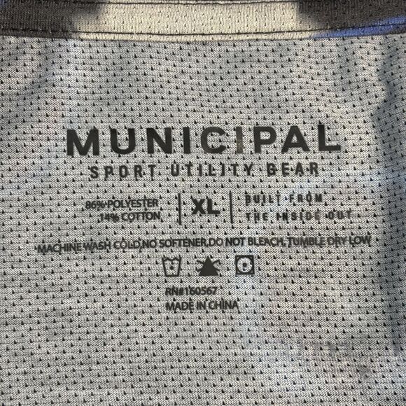 Municipal Pullover Mens XL Gray Blue White Floral Sport Utility Gear Half Zip - Picture 6 of 6